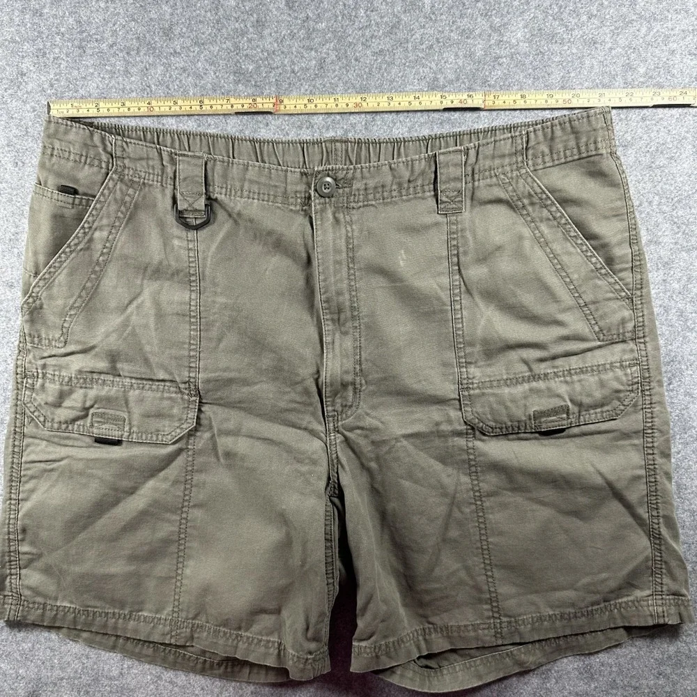 Wrangler Authentic Issue Cargo Shorts 44‎ Olive Green Cotton Canvas NW941FT